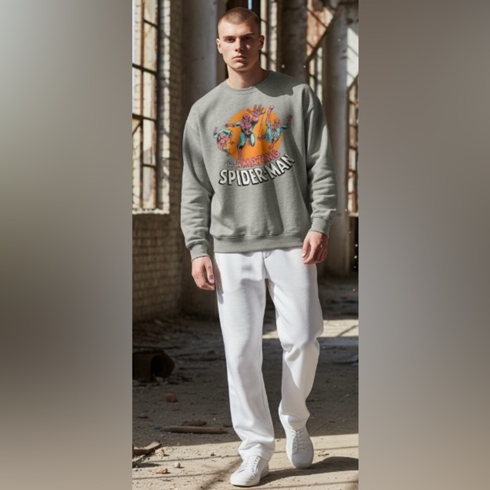 New Official Marvel amazing Spider-Man
Grey crewneck, graphic logo sweatshirt - Picture 3 of 8